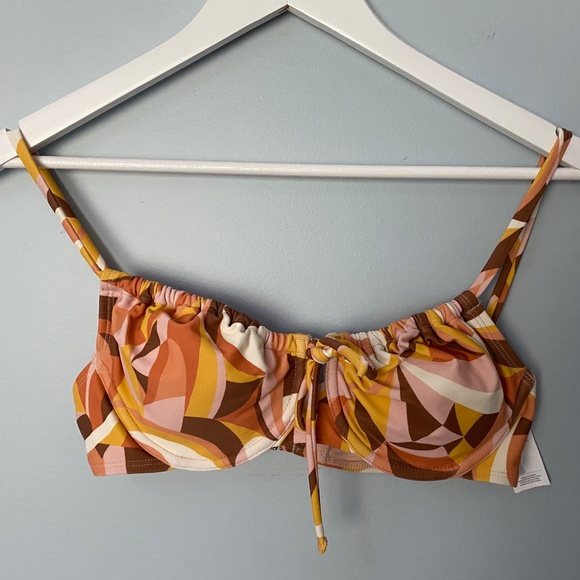 Geometric Print Drawstring Bikini Top and Matching Bottom - Picture 3 of 10